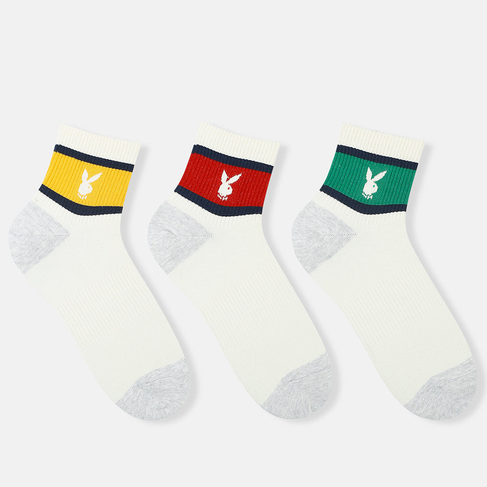 Men’s Playboy Themed Ribbed High Ankle Socks SocksXpress