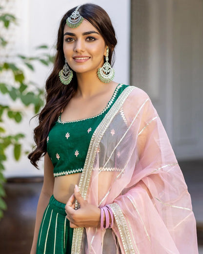 Emerald Green Lehenga Set