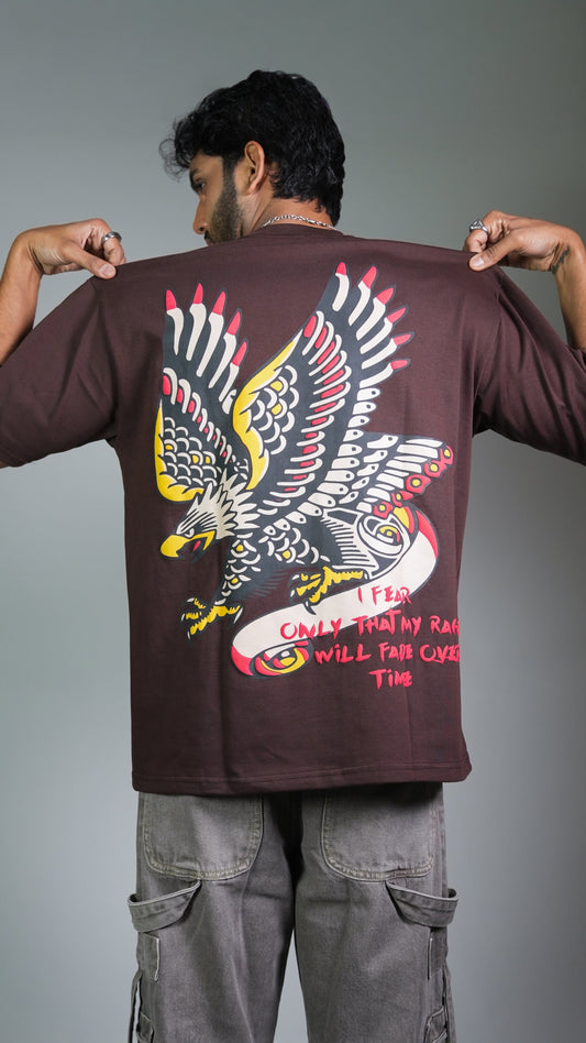Eagle Eye Brown Men’S Oversized T-Shirt Rustlines