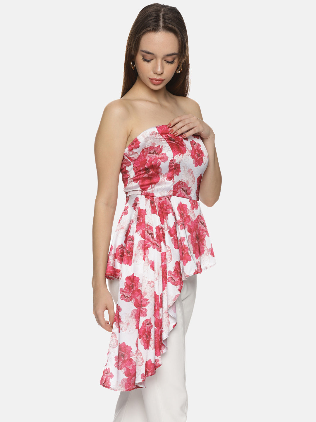 Buy White Flared Top For Women In Sleeveless