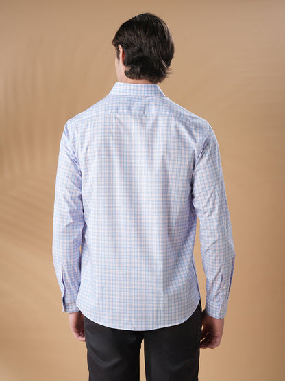 Blue Regular Fit Formal Cotton Shirt for men (COBOL)