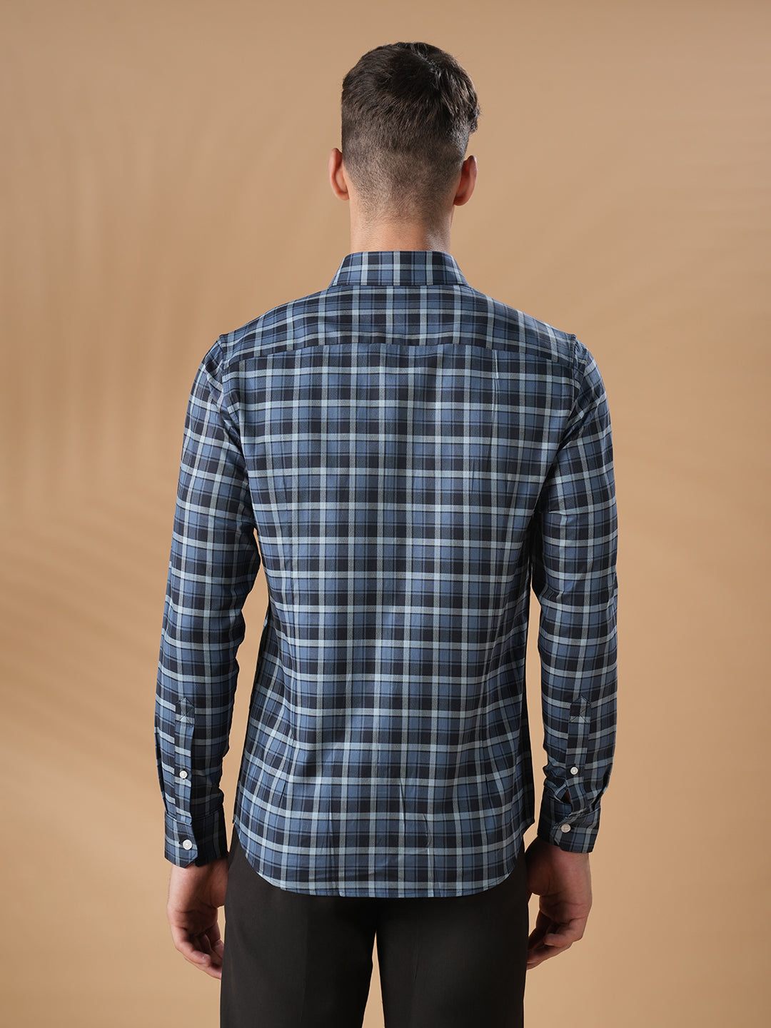 Blue Slim Fit Casual Cotton Shirt for men (FAZIO)