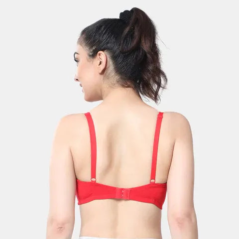 Red t shirt bra Envie non wired non padded full coverage seamless bra invisible under clothes daily wear
