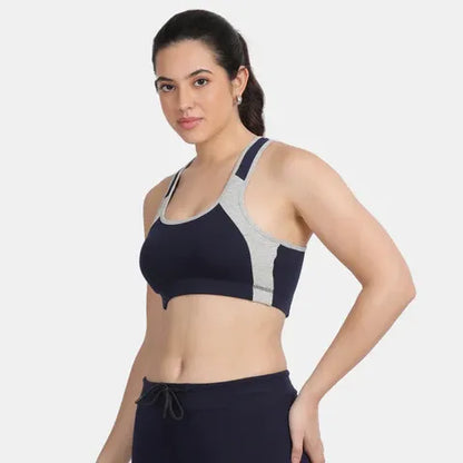 Envie black grey flannel activewear sports bra for workout yoga and running
