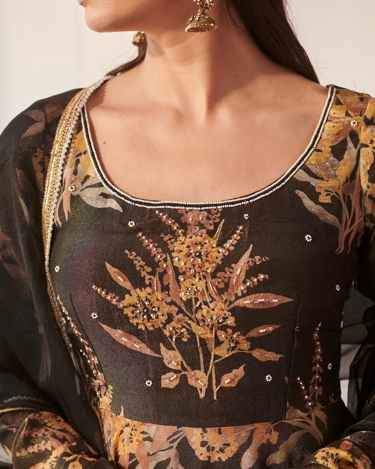 Black Mythical Floral Suit Set