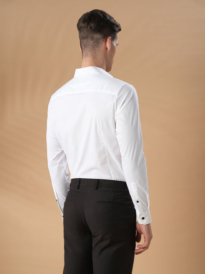 Off White Slim Fit Formal Cotton Shirt for men (CIECA)