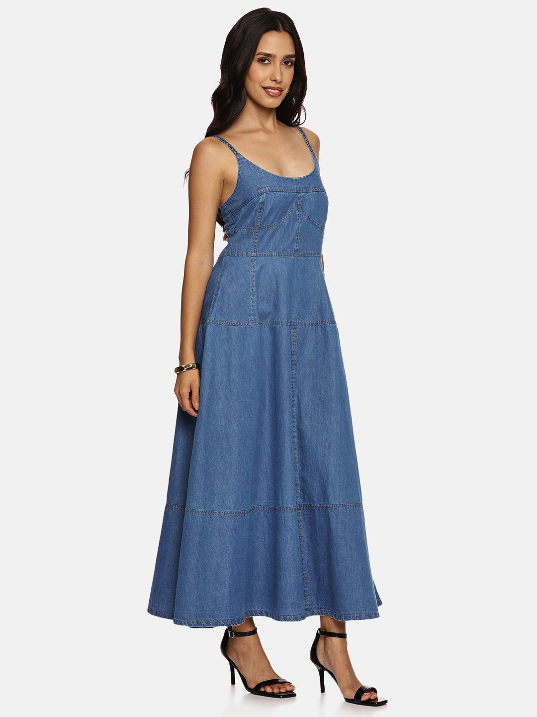 IS.U Light Blue Denim Midaxi Dress