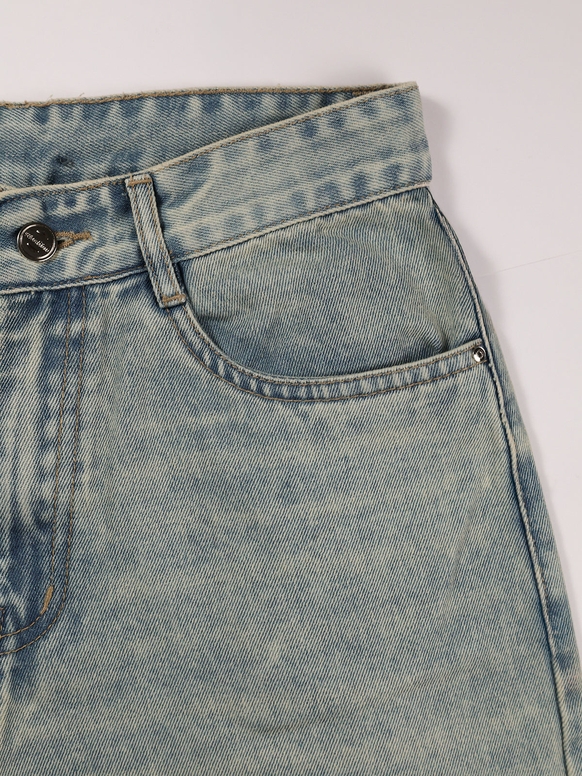 80s Cool Blue Tinted Super Wide Leg Jeans