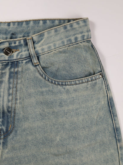 80s Cool Blue Tinted Super Wide Leg Jeans