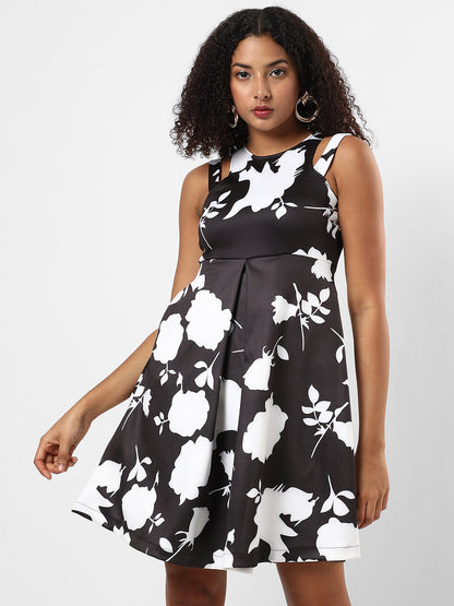 BLACK PRINTED DRESS
