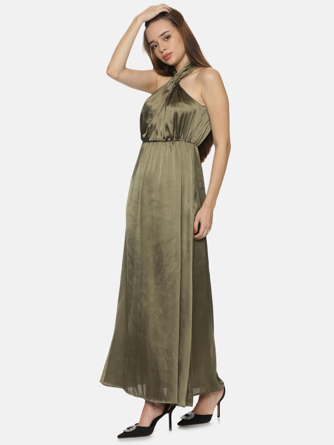 Buy Sleeveless Maxi Dress For Women In Olive