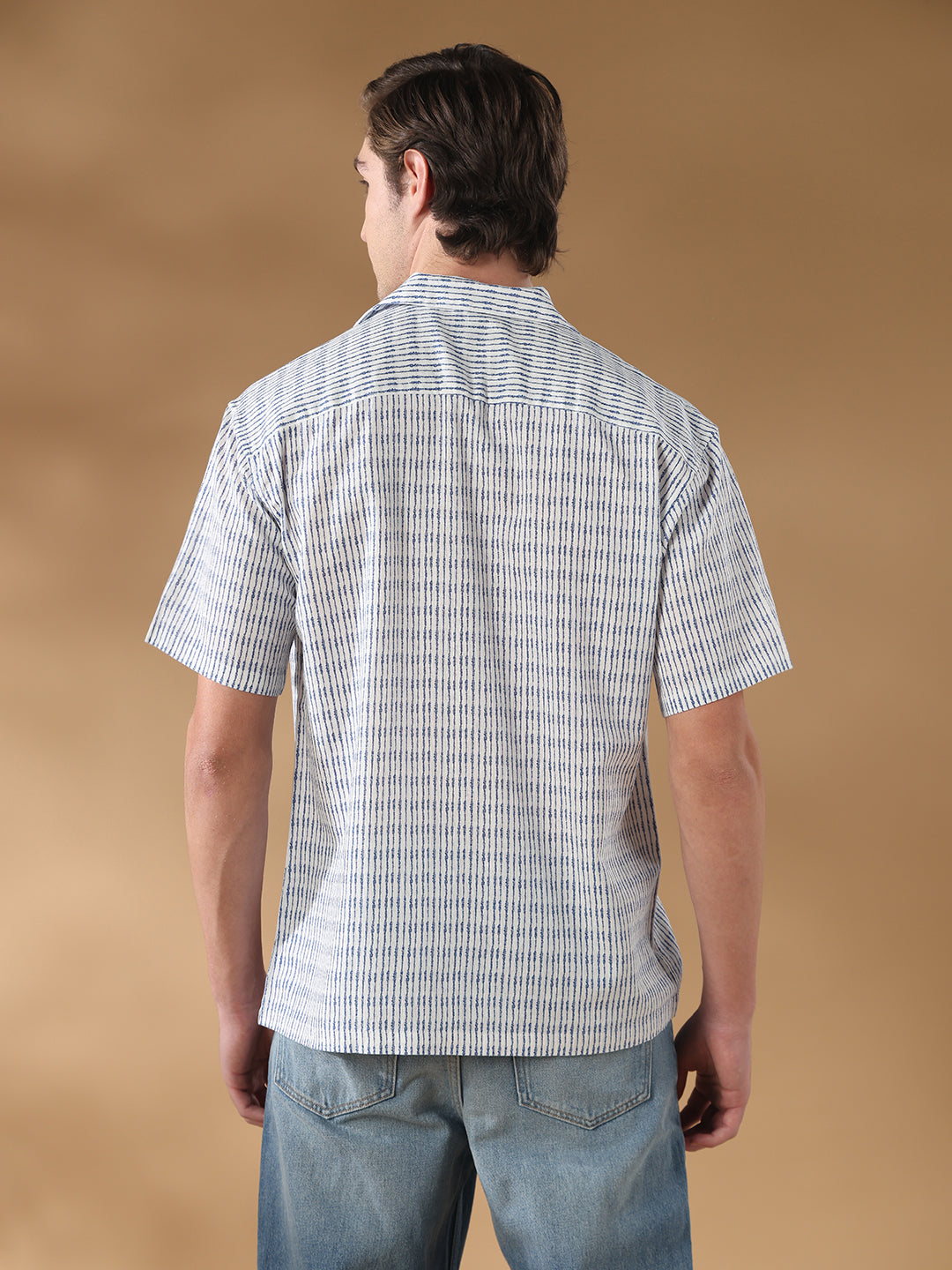 Blue Regular Fit Casual Cotton Shirt for men (ELANE)