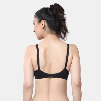 Black t shirt lace bra Envie non wired non padded full coverage seamless lace bra invisible under clothes daily wear