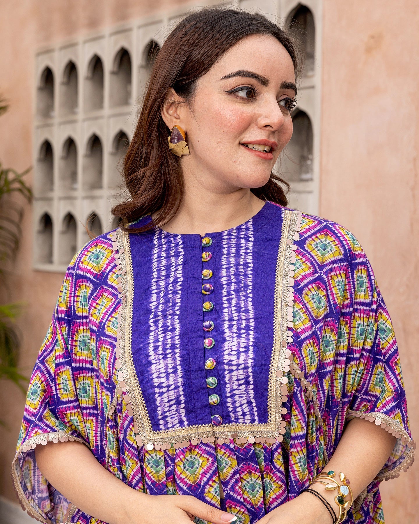 Purple Tie Dye Kurta Set