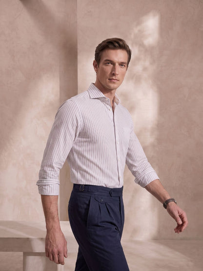 Slim Fit White Cotton Formal Shirt for Men (JAXON)