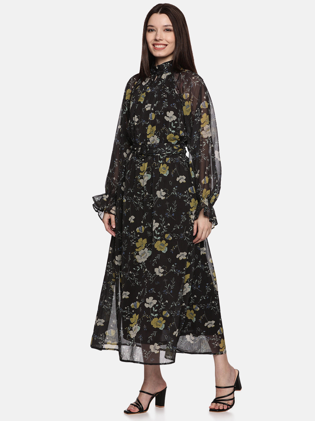 Buy Black Printed Dresses For Ladies
