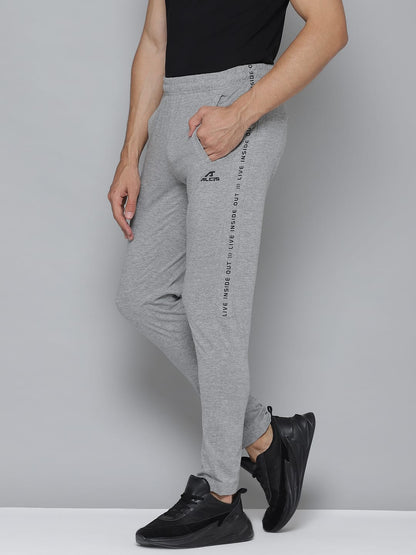 Alcis Men Solid Grey Melange Track Pants