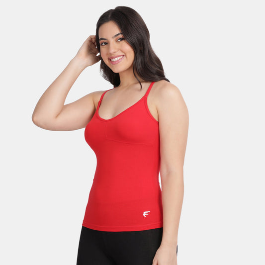 Envie NVC3004 True Red Moulded V-Neck Camisole Pack of 2 Front View