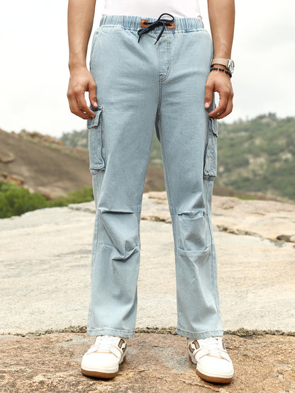 Straight-Leg Parachute Denim Jeans