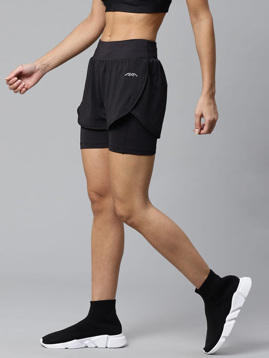 Alcis Women Solid Black Shorts