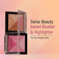Swiss Beauty Mini Baked Shimmer Blusher Highlighter 1 - Multicolor