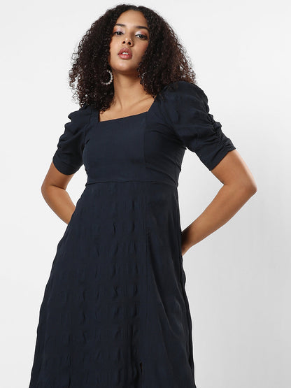 Solid Dress With Slit Detail