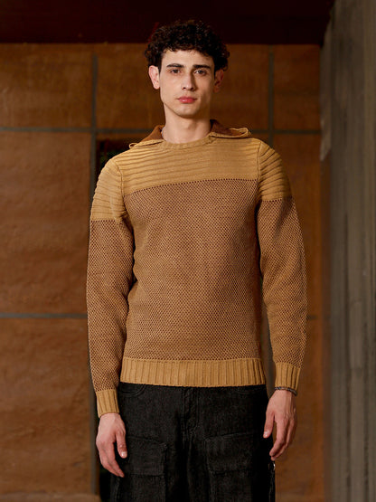 Textured Knit Pullover Sweater