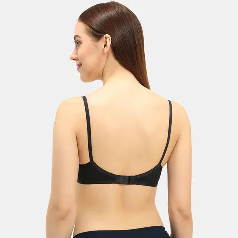 Envie black cotton blend T-shirt bra non padded non wired 3/4th coverage comfort bra