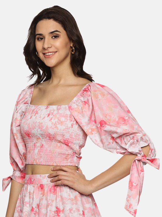 Buy Multicolor Crop Top For Women In Puffed Sleeve