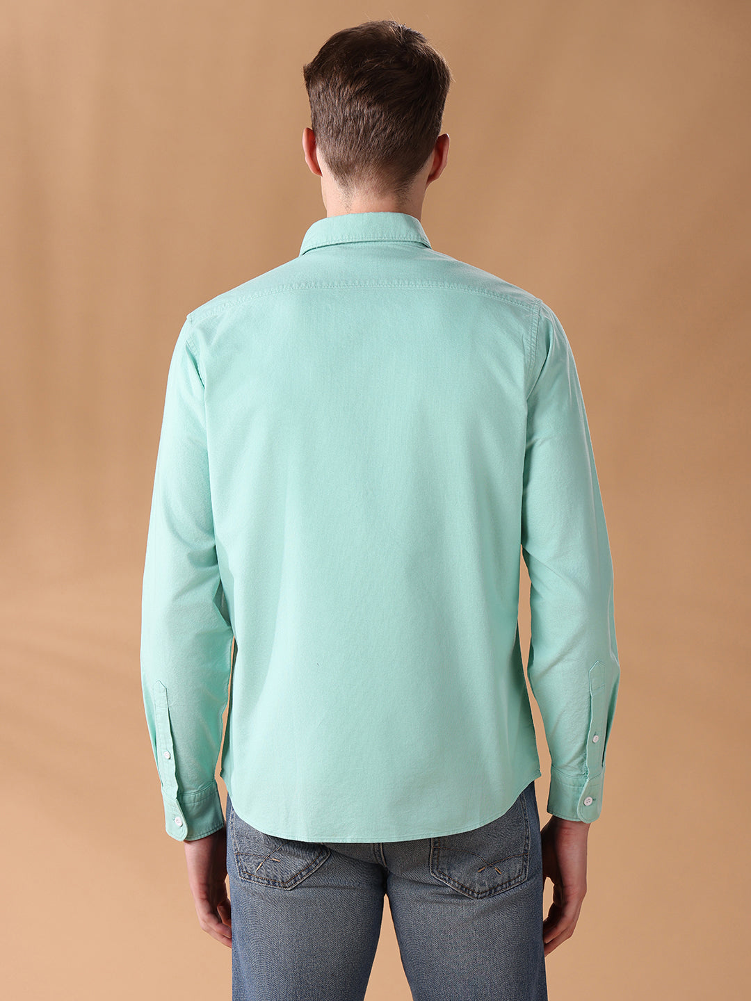 Green Regular Fit Solid Casual Shirt for Men (ADRON)