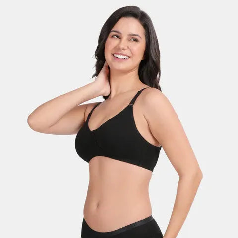 Envie women’s black minimiser bra non padded non wired 3/4th coverage soft cotton bra