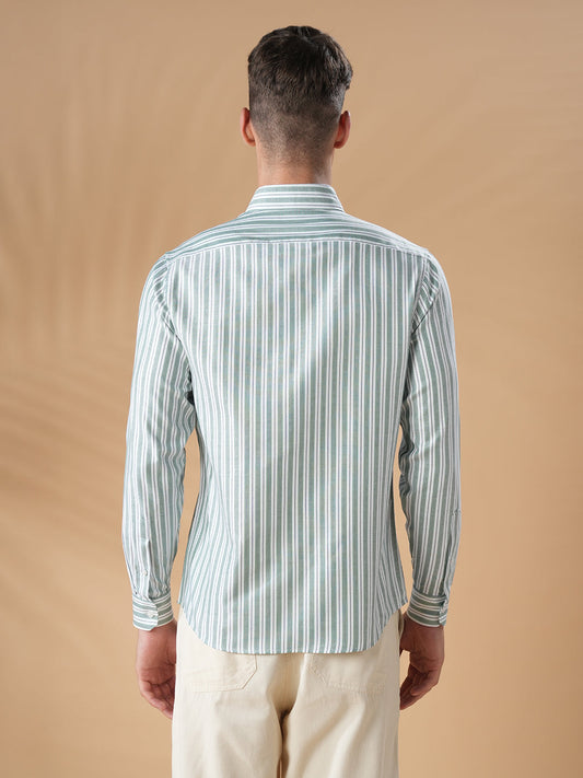 Green Regular Fit Formal Cotton Shirt for men (CORTE)