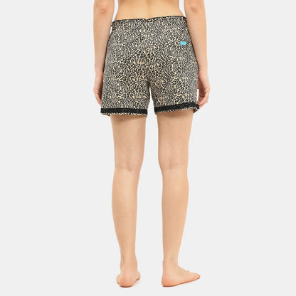 Envie Regular Fit Night Shorts Cheeta Pt - Assorted
