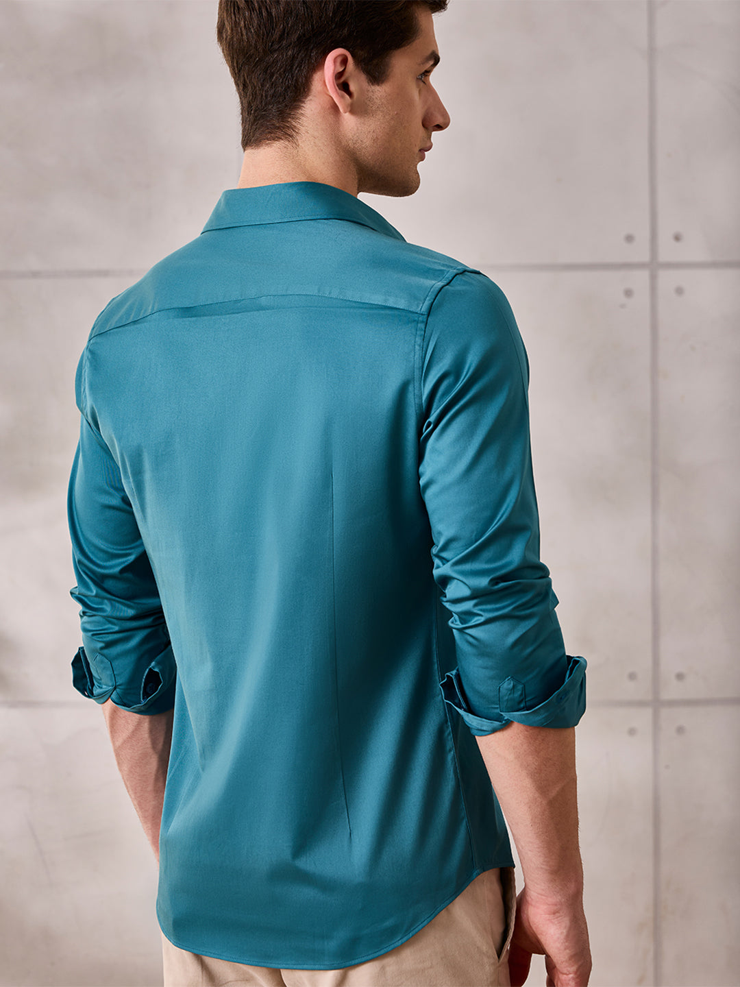 Aldeno Men Deep Teal Formal Shirt (NERIO)