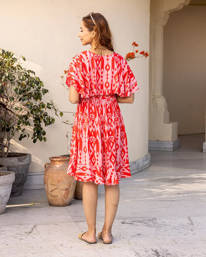 Red Ikat Dress