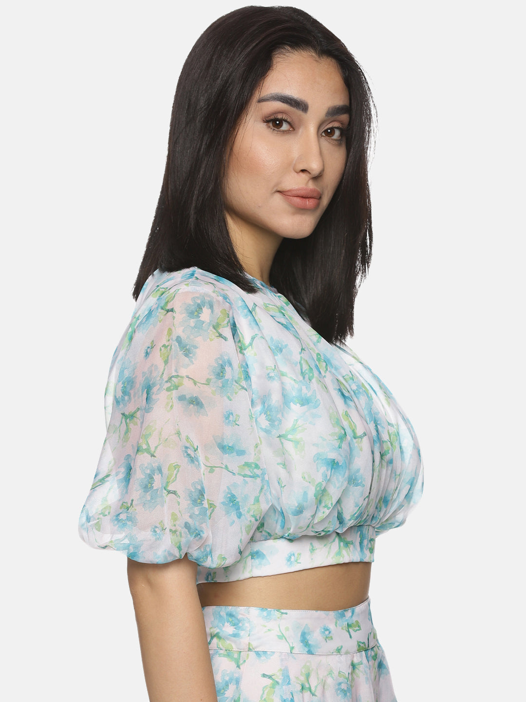 Buy Half Sleeve Puffed Crop Top For Women