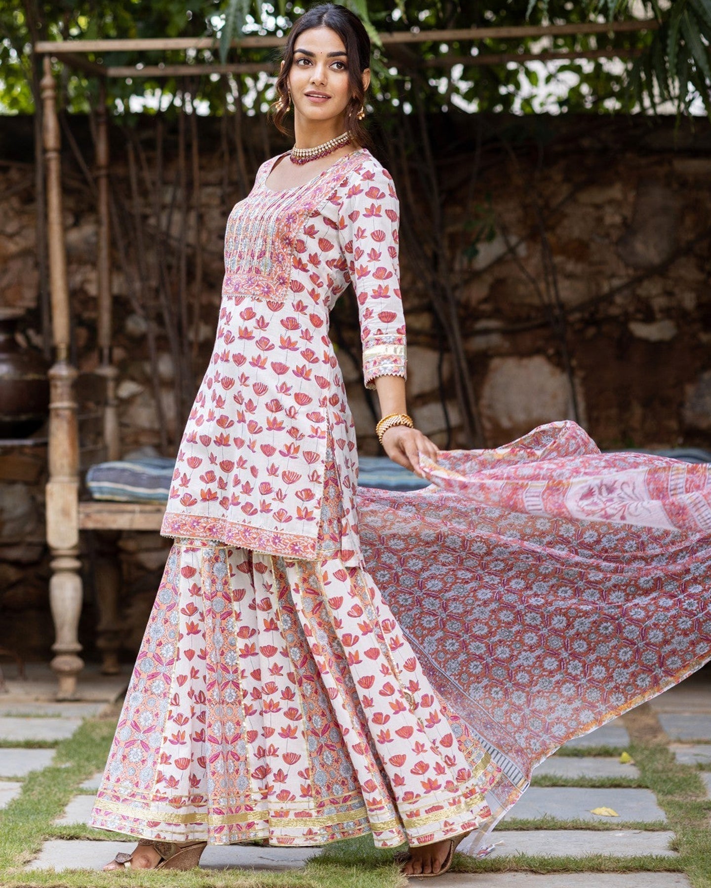 Bale White Sharara Set