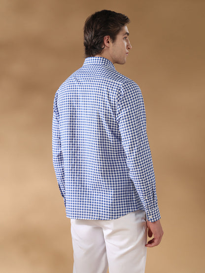 Blue Regular Fit Casual Cotton Shirt for men (CAXEN)