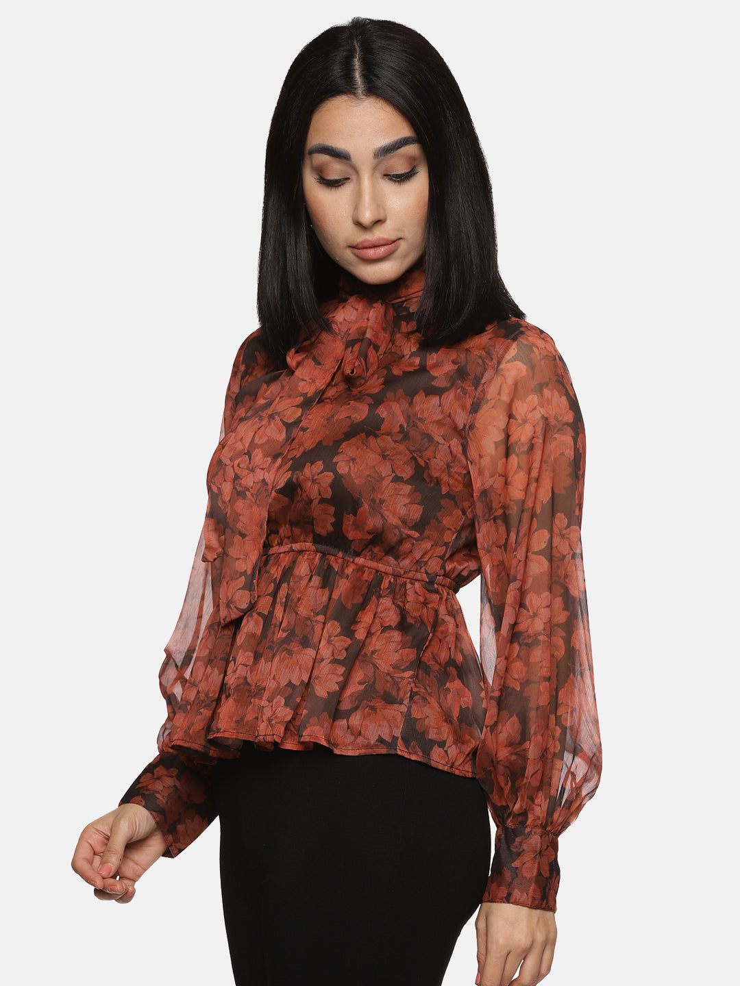 Buy Brown Peplum Top For Women