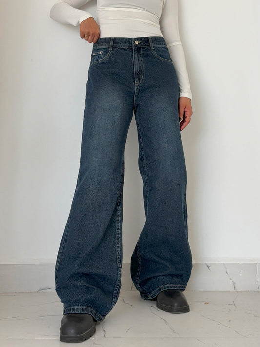 Vintage Cosmic Blue Wide Leg Jeans