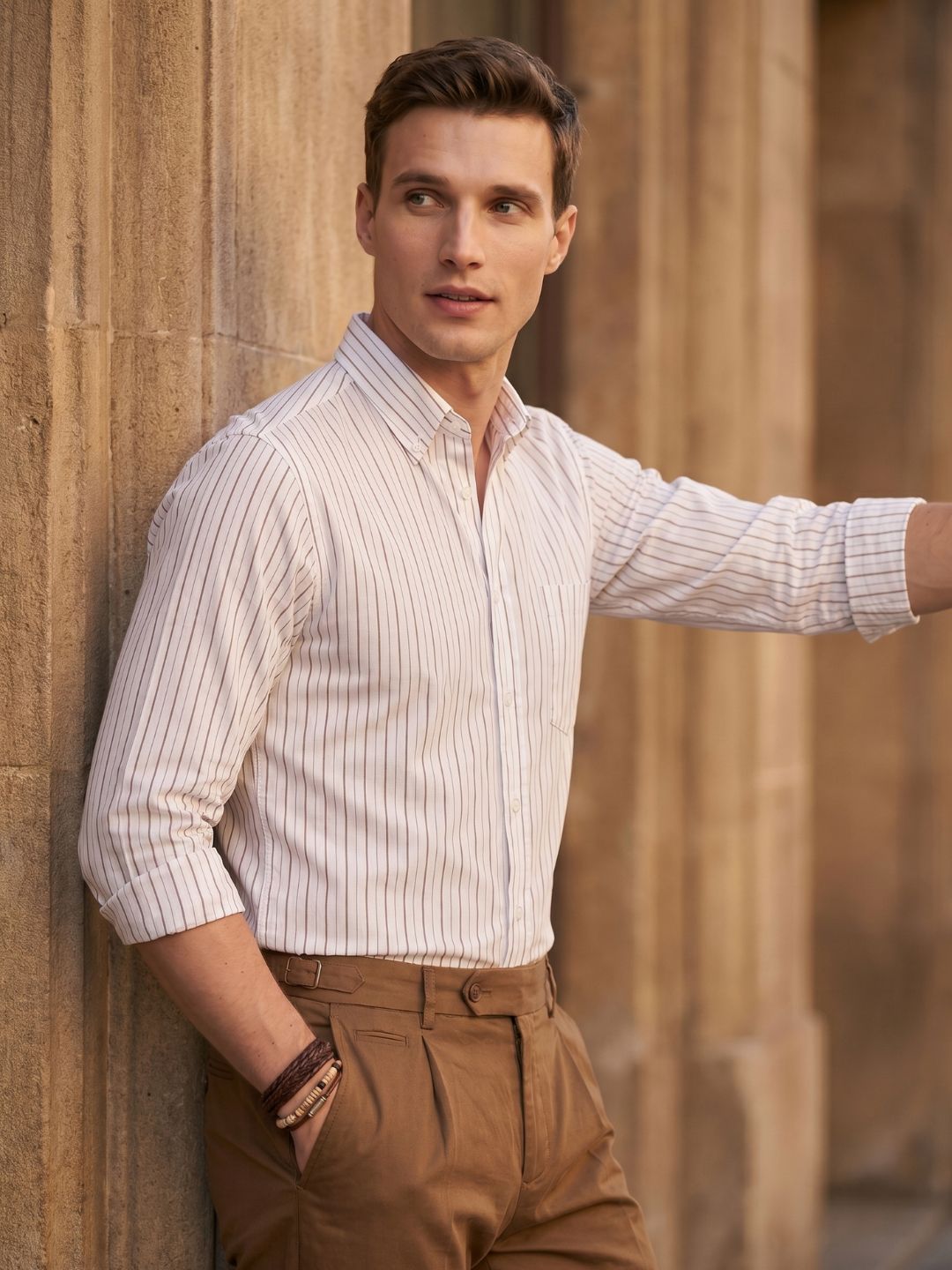 Regular Fit Cotton White Formal Shirt for Men (FIXON)