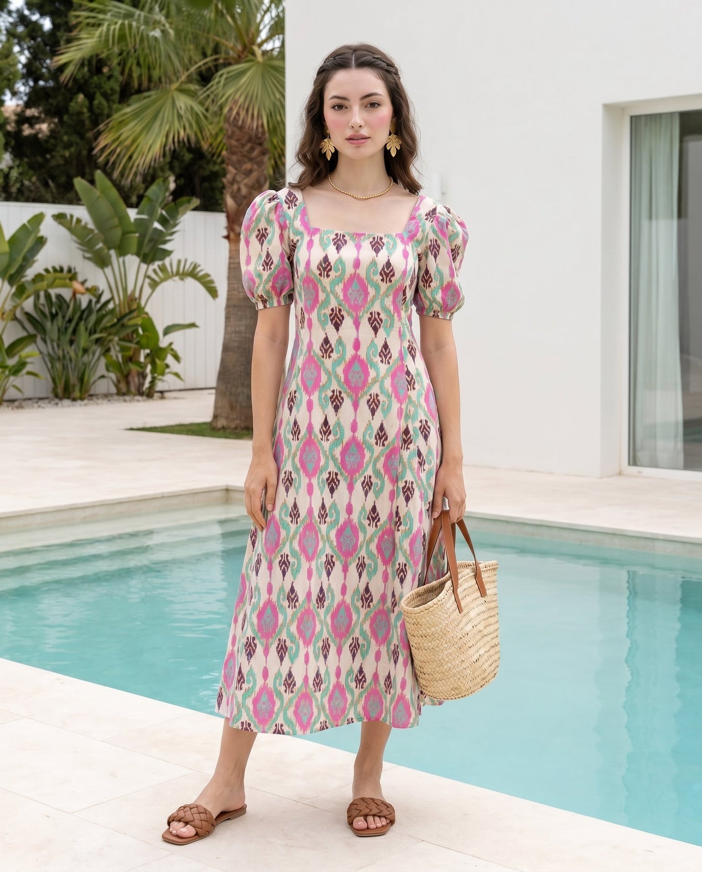 White Ikat Dress