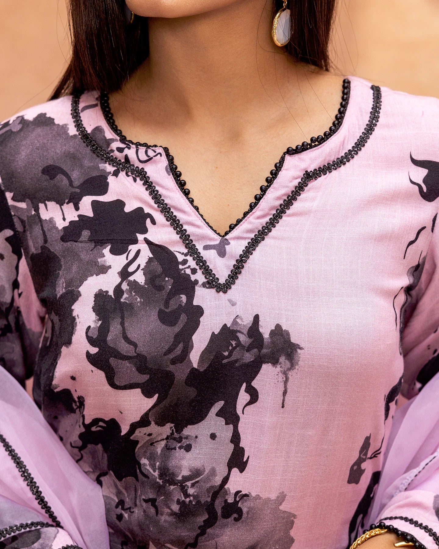 Mauve Pink Floral Suit Set