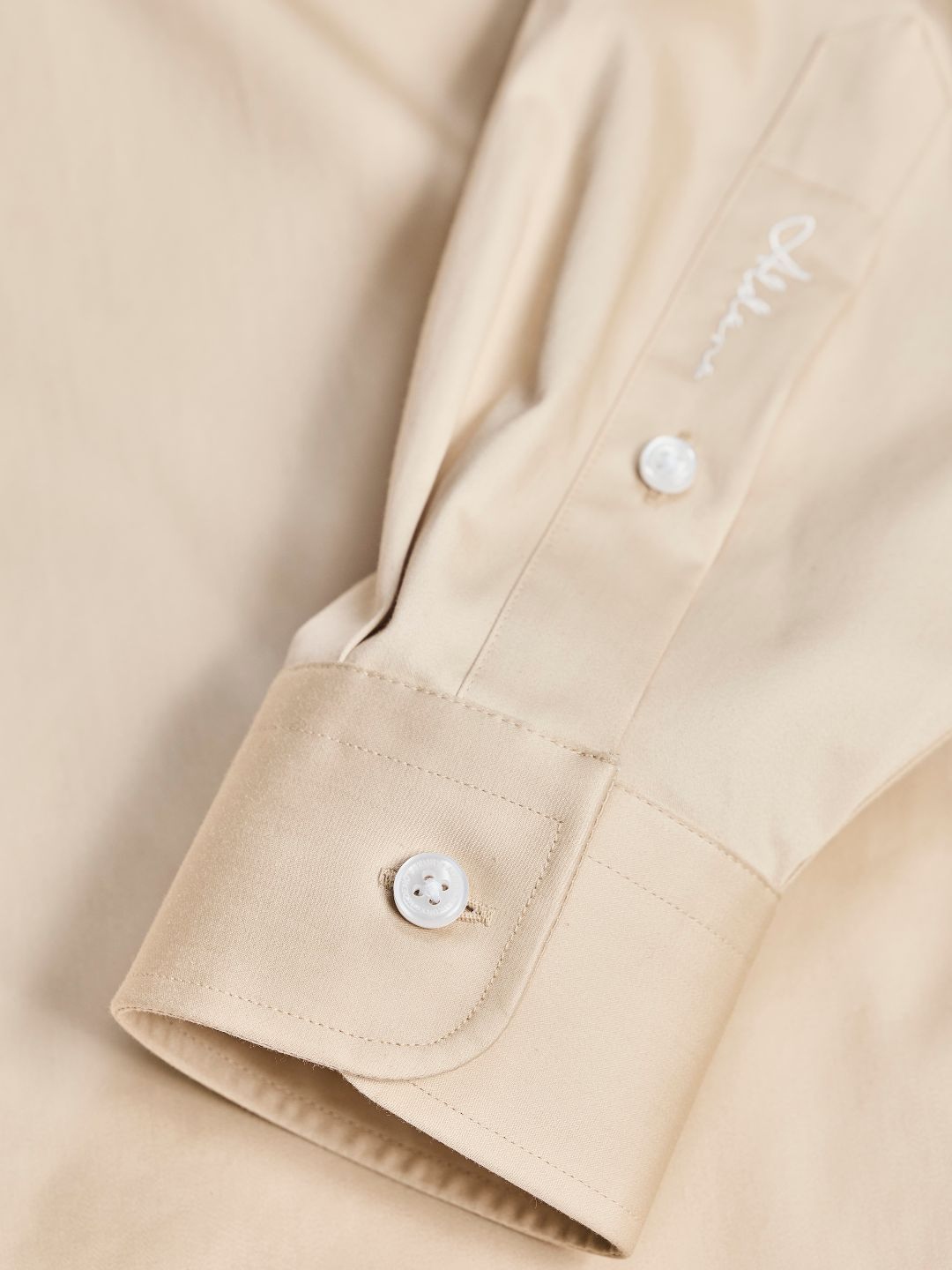 Regular Fit Satin Cream Casual Shirt for Men (SEWEN)