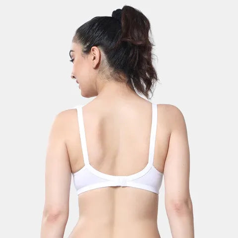 White t shirt lace bra Envie non wired non padded full coverage seamless lace bra invisible under clothes daily wear