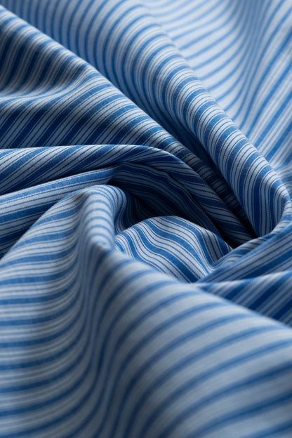 Blue Regular Fit Striped Casual Cotton Shirt for Men (COPRE)