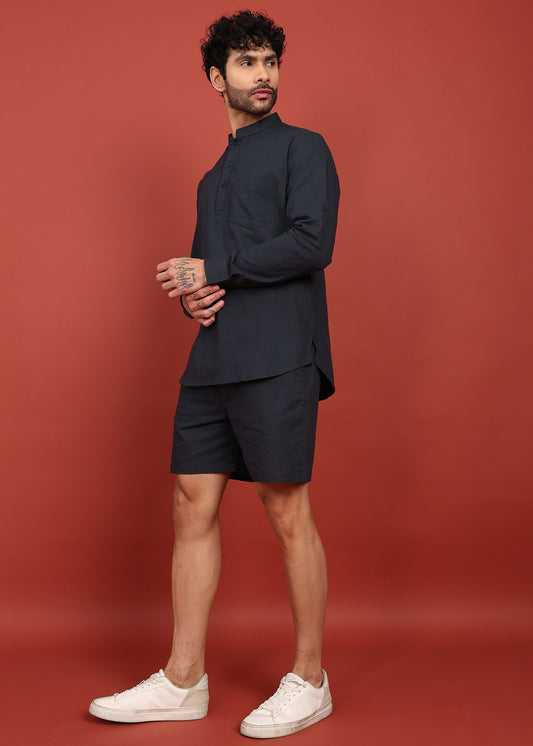 Onyx Noir Short Kurta Co-Ord Set
