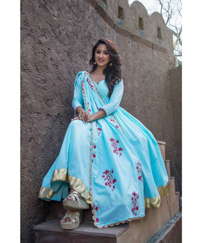 SKY BLUE KANCHALI SUIT SET