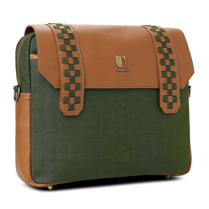 Soul Weave - Olive Green Meadow | Laptop Bag / Messenger Bag