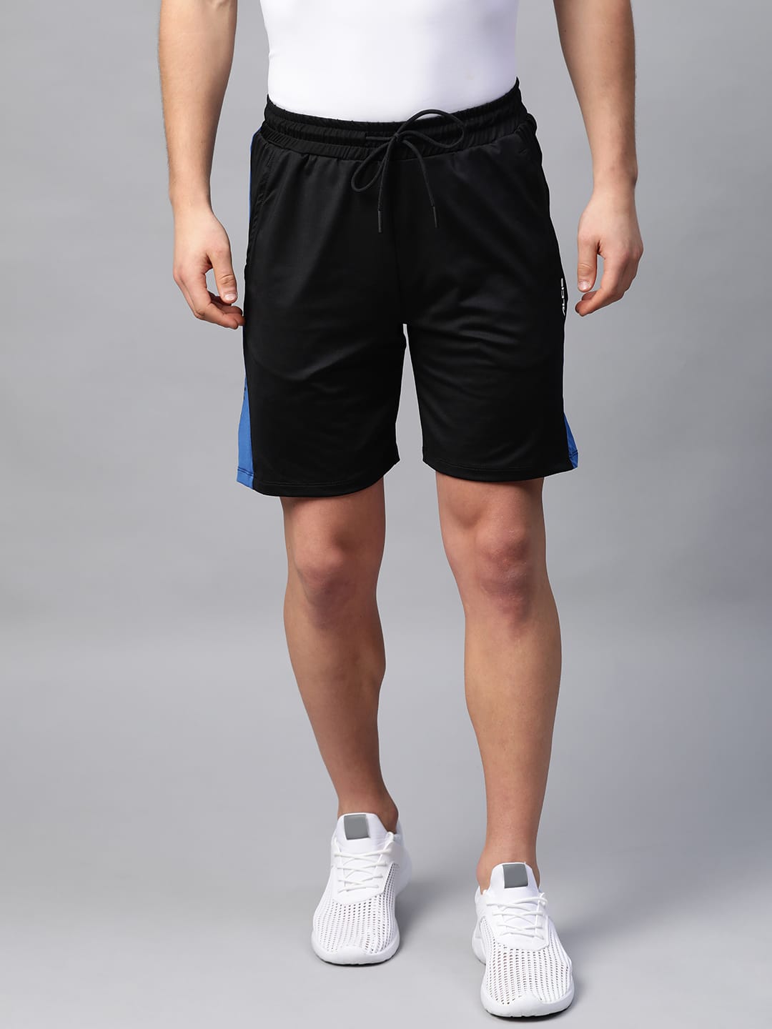 Alcis Men Black Solid Slim Fit Sports Shorts